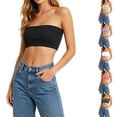 thumbnail image 3 of Umfun Women's Ribbed Cropped Tube Top - Basic Strapless Bandeau, Soft Textured Knit Crop Top for Cute Layering & Daily Summer Style, 3 of 8