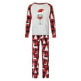 thumbnail image 5 of QIUOMBBP 2 Piece Family Matching Christmas Pajamas Long Sleeved Cute Print Round Neck Tops + Plaid Trousers Sleepwear Outfits, Red, M, 5 of 8