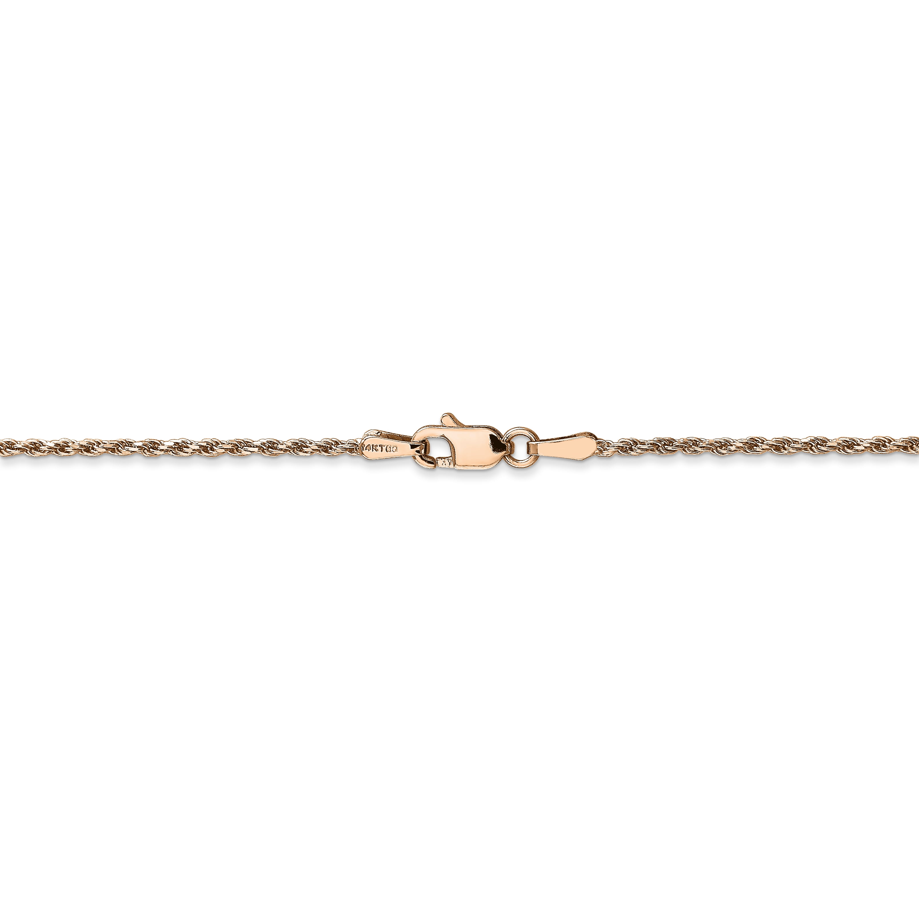14k Rose Gold 1.5mm Link Rope Chain Necklace 20 Inch Pendant Charm Fine