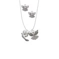 thumbnail image 2 of Delight Jewelry Silvertone Dove Silver tone Guardian Angel Charm Necklace and Stud Earrings, 2 of 4