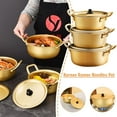 thumbnail image 3 of SharkTRUE Instant Ramen Pot Korean Ramen Cooking Pot Gold Aluminum Alloy Noodle Hot Pot Handles Lid Heating Fast & Cookware with, 3 of 9