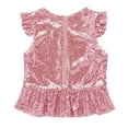 thumbnail image 4 of Alvivi Kids Girls Sequins Ruffled Sleeves Tee Shirt Peplum Crop Tops Mermaid Birthday Dress up Pink 14, 4 of 6