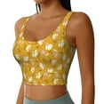 thumbnail image 2 of Rateoe Daisies Flowers Print Womens' Sports Bras Scoop Neck Sports Vest- Padded U Back Seamless High Impact Support, 2 of 7