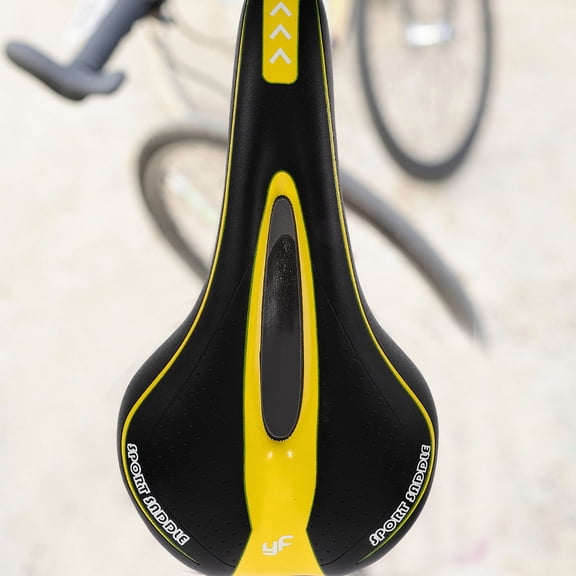 Kesenlong bike seat Bike Saddle Mountain Bike Seat Professional Road MTB Comfort Seat Cycling Seat Cushion Pad (Black Yellow)