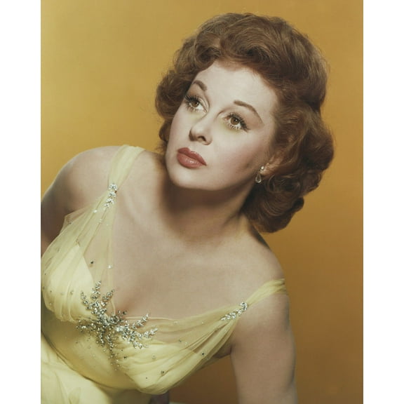 Susan Hayward 1950's Glamour Pose In Low Cut Yellow Glamour Outfit 24X36 Classic Hollywood Poster