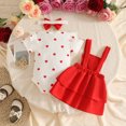 thumbnail image 5 of JIAYUE Baby Girls 3 Piece Outfit Ruffle Shoulder Graphic Long Sleeve Bodysuit Bow Decor Straps Dress And Headband For Daily Casual Wear,12-18 Months, 5 of 5