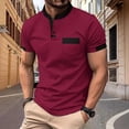 thumbnail image 2 of CHGBMOK Mens Casual Henley Shirts Short Sleeve Button Golf Shirts Slim Fit Shirt with Pocket & Collar Spring Summer Trendy Tops, 2 of 4