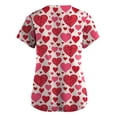 thumbnail image 3 of Garbnen Valentines Scrub Tops Women Plus Size Love Heart Graphic Short Sleeve V Neck Womens Tops Workwear with Pocket Stretch Scrubs Women S-5XL, 3 of 3