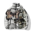 thumbnail image 3 of Chaleco cálido de invierno, abrigos, chaquetas frías para hombres, ropa holgada de algodón, ropa de calle Harajuku, abrigo para hombres, chaqueta con estampado de mariposas para hombres, 3 of 5