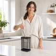 thumbnail image 6 of Knife Holder,Black Metal Grid Knife Stand with Removable Drip Tray for Countertop Dining Room Kitchen, 6 of 6