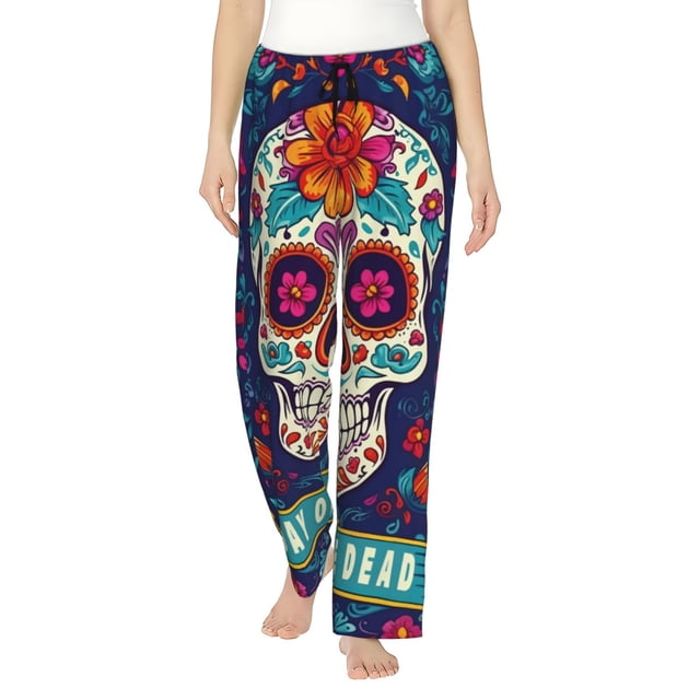 Balery Dead Day Party Pantalones de pijama para mujer, pijamas ultraligeros, pantalones de estar por casa-XX-Large