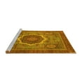 thumbnail image 2 of Ahgly Company Machine Washable Indoor Rectangle Oriental Yellow Modern Area Rugs, 2' x 4', 2 of 4