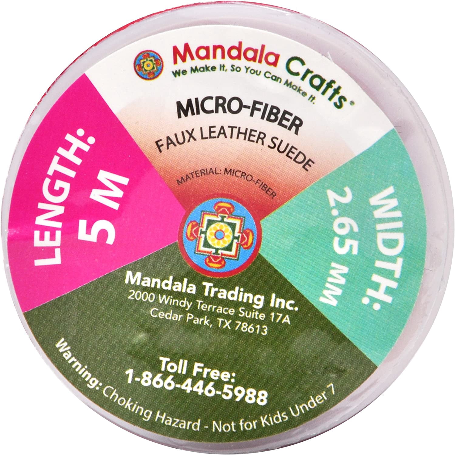 Mandala Crafts 138 Yards 2.65mm 25 Assorted Faux Suede Cord - Flat Vegan Leather Cord for Jewelry Making Beading - Leather String Cord Leather Lace for Necklace Bracelet 25 Assorted Color 2.65mm 138 Yards