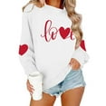 thumbnail image 4 of FDGIU Women's Valentine Pullover Sweatshirt, Cozy Heart Print Long Sleeve Top for Valentine's Day & Comfortable Trendy Style, 4 of 7