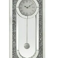 thumbnail image 3 of Benjara BM268979 Wall Clock with Mirror Trim and Molded Design, Silver, 3 of 5