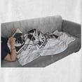 thumbnail image 6 of Death Moth Soft Flannel Fleece Throw Blanket, Geometry Skull Dead Head Alchemy Hipster Tattoo Style Art, Cozy Plush for Indoor and Outdoor Use, 60" x 80", Dark Blue Grey and White, by Ambesonne, 6 of 6