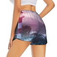 thumbnail image 3 of Goofa lighthouse Waves Torrential Rain Printed Women 2 in 1 Running Shorts,Quick Dry Athletic Workout Shorts,High Waisted Athletic Shorts with Liner Pockets-X-Large, 3 of 9