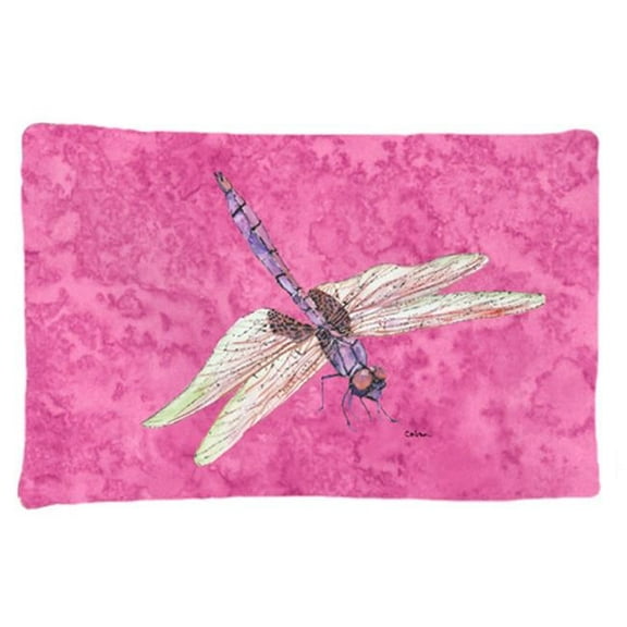 20.5 x 30 in. Dragonfly on Pink Moisture Wicking Fabric Standard Pillow Case