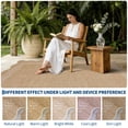 thumbnail image 5 of HIWEAVER Beige/Yellow 8' x 10' Scalloped-edge Easy Jute Area Rug for Living Room Modern Bordered Indoor Outdoor Neutral Carpet for Patios Non Slip Washable Throw Mat for Home Decor, 5 of 6