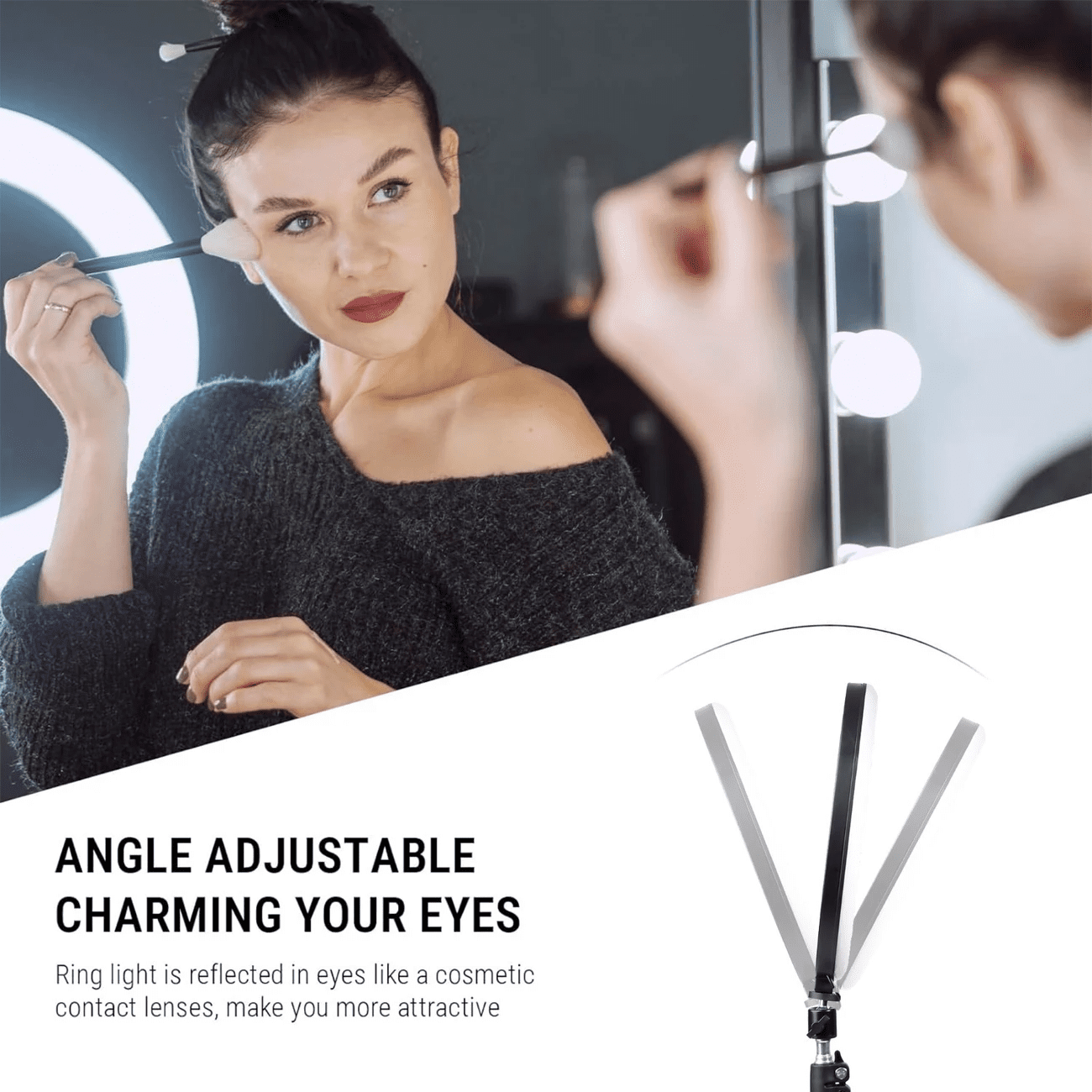 UEGOGO Pro 12" LED Ring Light Kit - 3 Lighting Modes + 43.3" Tripod for Streaming/Makeup/YouTube (With Phone Holder)