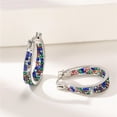 thumbnail image 3 of Statement Earrings for Women Girls Huggie Dangle Drop Hoop Earring Rhinestone Crystal Post, 3 of 6