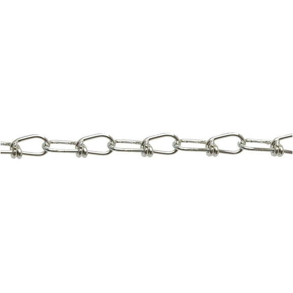 Campbell T0762026 Low Carbon Steel Special Double Loop Well Inco Chain in Pail, Zinc Plated, 2/0 Trade, 0.14" Diameter, 250' Length, 255 lbs Load Capacity