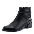 thumbnail image 2 of Azura Women's SHELBI Fashionable Leather Booties with Buckle Detail, Side Zipper, and Low Heel, 2 of 9