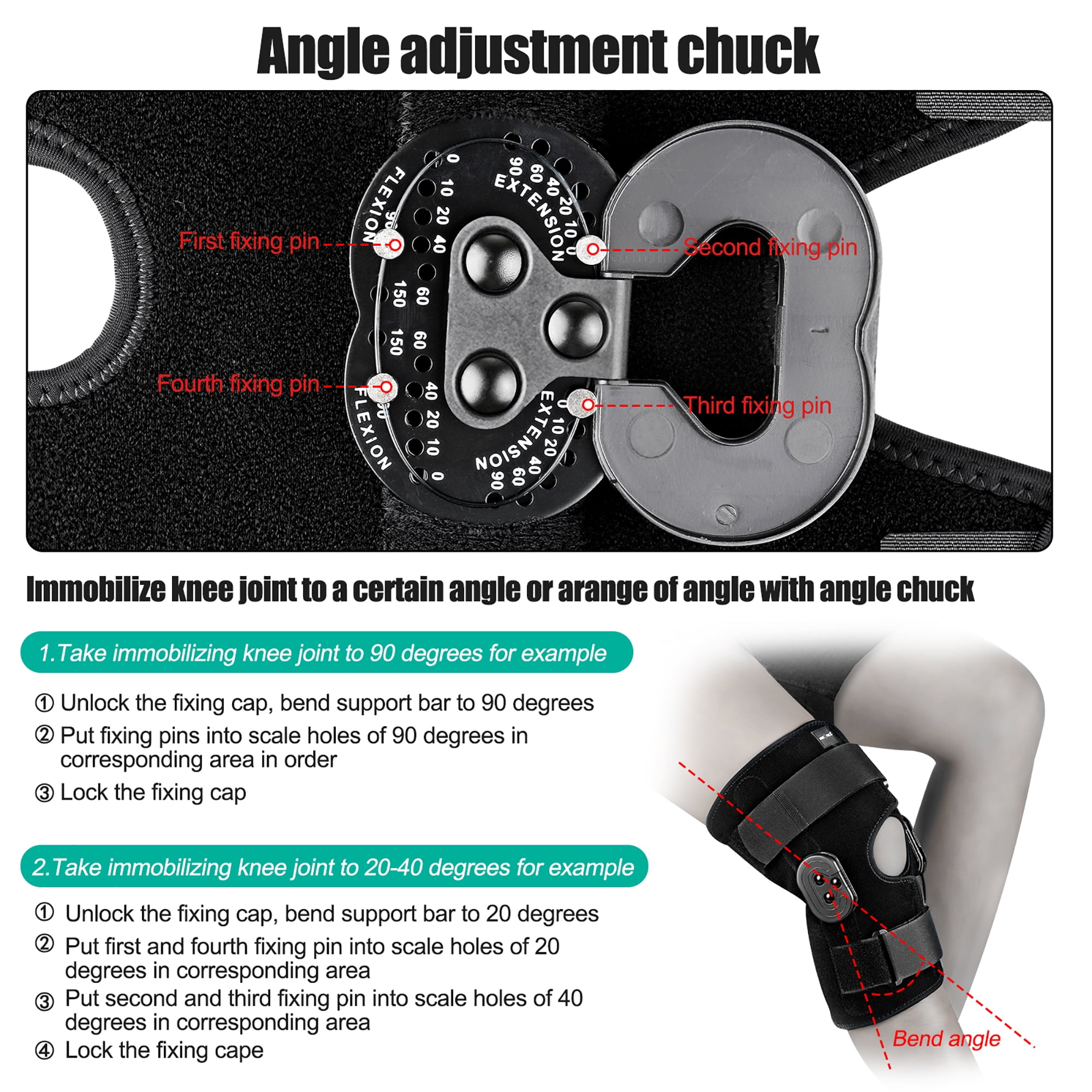 NEENCA Hinged Knee Brace for Men Women, Knee Braces for Knee Pain,Adjustable Knee Immobilizer with Side Stabilizers of Locking Dials