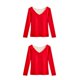 thumbnail image 4 of Sonducket Camisa térmica Ropa interior de invierno Ropa de abrigo Moda Tamaño compacto Lavable Top Lencería larga al tacto DIY Prop Rojo Rojo SG 2piezas, 4 of 6