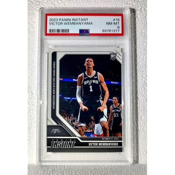 Victor Wembanyama 2023-24 Panini #19 NBA Rookie Card Spurs 1 of 18095 PSA 8 NM-M