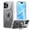 Clear, variant on ELEHOLD Clear Case for iPhone 16 Pro, Magnetic Translucent Clear Case with Invisible Stand,Black