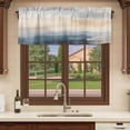 thumbnail image 6 of Navy Blue Beige Gray Curtain Valances for Windows, Kitchen Valance Window Treatments Panel 2 Pack, Modern Abstract Art Rod Pocket Short Curtains for Bathroom Bedroom 42 x 12 Inch, 6 of 8