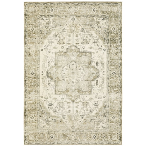 Avalon Home Silvana Medallion Area Rug, 5'3" X 7'3", Tan/ Ivory