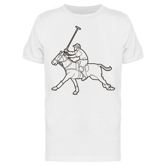 Black And White Polo Player T-Shirt Men -Image by Shutterstock, Male x-Large