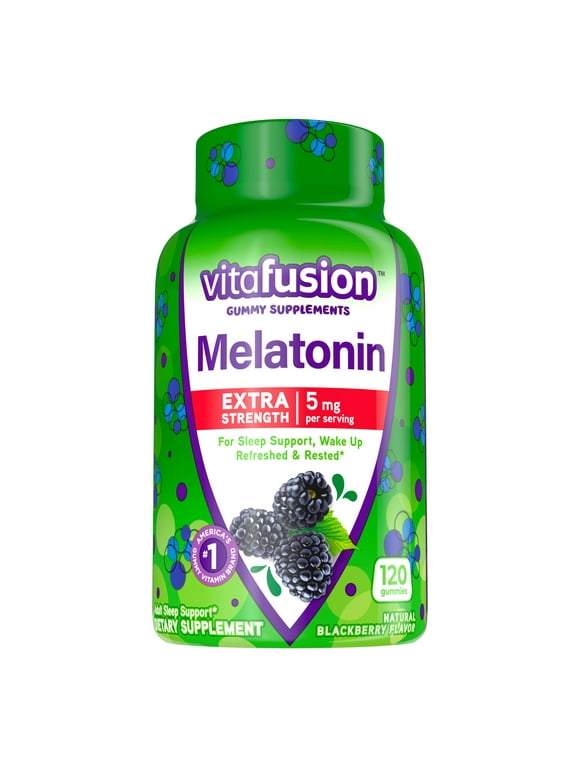 vitafusion Extra Strength Melatonin Gummy Vitamins, Sleep Supplements, 120 Count