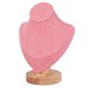 thumbnail image 5 of Exhibidor de busto de collar, organizador de cadena de joyería, maniquí, soporte de exhibición con base de madera para exhibición en casa o tienda, color rosa, 5 of 7