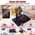 thumbnail image 5 of Adnoom 8 in 1 Heat Press 12x15, 360° Swing Away Heat Press Machine, Digital Shirt Press Machine for Mug Hat Plate Cap, Black, 5 of 8
