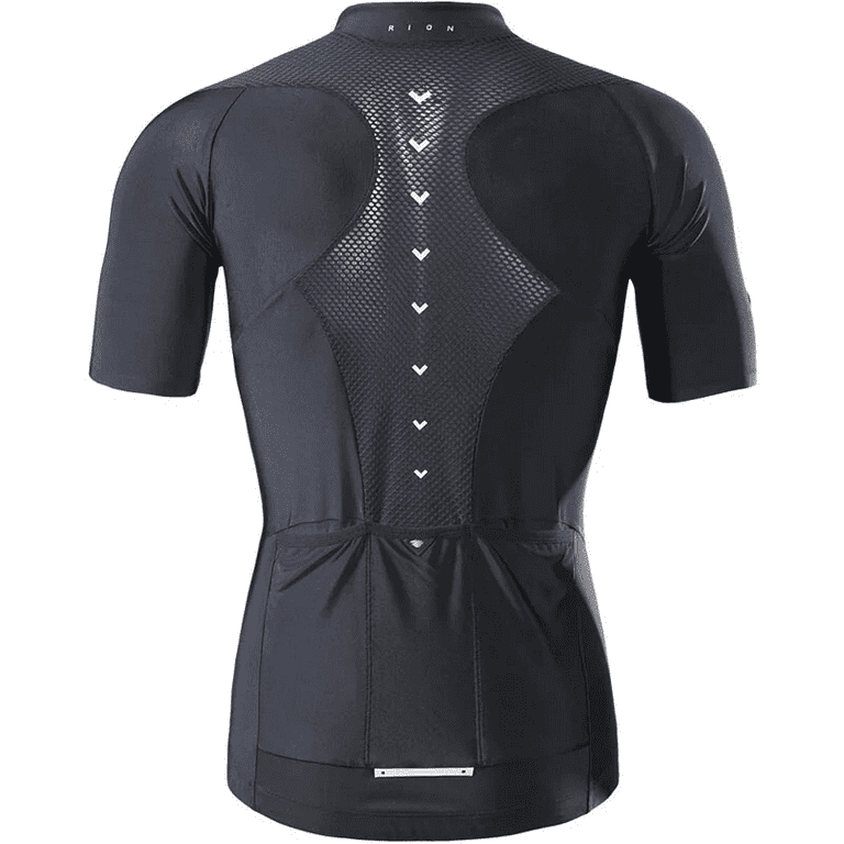 RION Men s Black Reflective Cycling Bike Jersey Short Sleeve with 3 Rear Pockets Moisture Wicking Breathable Quick Dry Biking Shirt Walmart