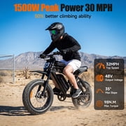 HiKeep 750W 1500W Fat Tire Electric Bike for Adults, 48V 17.5Ah Battery Ebike, Full Suspension E-Bike, Long Range Mountain Electric Bicycle, UL2849