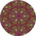 thumbnail image 1 of Ahgly Company Machine Washable Indoor Round Transitional Light Brown Area Rugs, 4' Round, 1 of 7