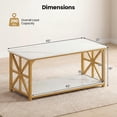 thumbnail image 3 of Giantex 2-Tier Coffee Table, Rectangular Accent Table w/Metal Frames, Low Cocktail Table, White, 3 of 9