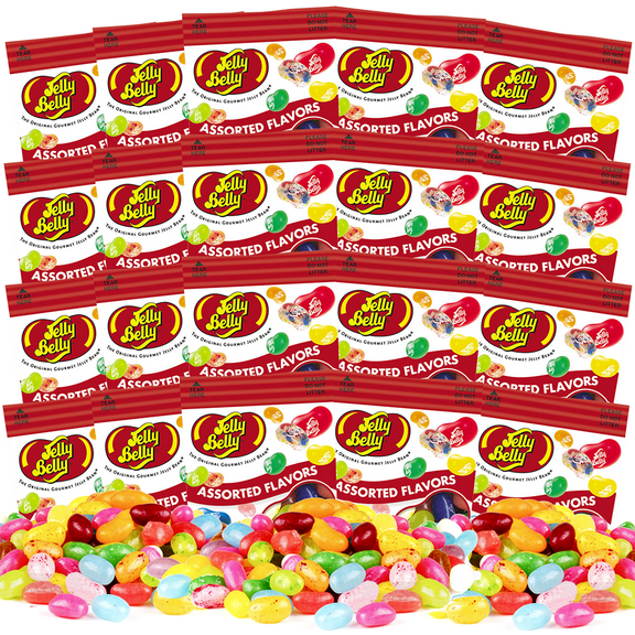 Ithacore Gift Box of 20 Miniature 0.35 ounce Fun Size Packets of Assorted Gourmet Jelly Beans
