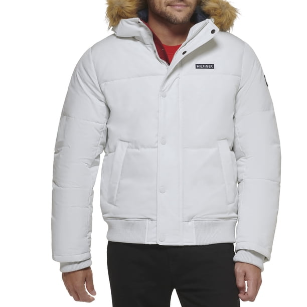 Chaqueta Tommy Hilfiger de tela ártica acolchada para esnórquel, color blanco, XXL