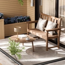 Outdoor Bench, 50’’ All Weather and Fade Resistant Memorial Bench, 2-Person HDPE Garden Bench, Low Maintenance Park Bench for Garden, Porch and Patio, Brown