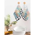 thumbnail image 2 of Coastal Corals Shells Kitchen Dish Towels for Drying Dishes Set of 4, Ocean Marine Life Sstarfish Black Plaid Waffle Weave Microfiber Hand Tea Bathroom Towels Quick Dry & Absorbent Towel 12x12, 2 of 7