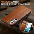 thumbnail image 4 of Wallet Case For Samsung A13 5G, Case Wallet-High Quality Leather Magnetic Closure Case-RFID Blocking Card Holders-Shockproof TPU Shell Folio Cover Women Men For Samsung Galaxy A13 5G, Brown, 4 of 7