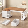 thumbnail image 2 of 61" Electric Standing Desk with 3 Fabric Drawers, Height Adjustable Computer Desk for Home Office, 2 of 7