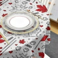 thumbnail image 4 of Happy Canada Day Round Tablecloth 60 Inch - Waterproof Fabric Table Cloth Protector, Filling Autumn Red Maple Black Line Beaver Tablecloths Washable Table Cover for Kitchen Banquet Coffee Table Party, 4 of 6
