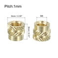 thumbnail image 2 of Knurled Insert Nuts, 25 Pack M6 x 8mm L x 9mm OD Brass Heat Set Insert Nuts, 2 of 6