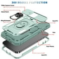 thumbnail image 2 of TECH CIRCLE iPhone 14 Plus Case, Slim Heavy Duty Rugged Hybird Shockproof Anti-Slip Magnetic Ring Stand Slide Len Protective Card Slot Case for iPhone 14 Plus 6.7 inch 2022,Green, 2 of 8